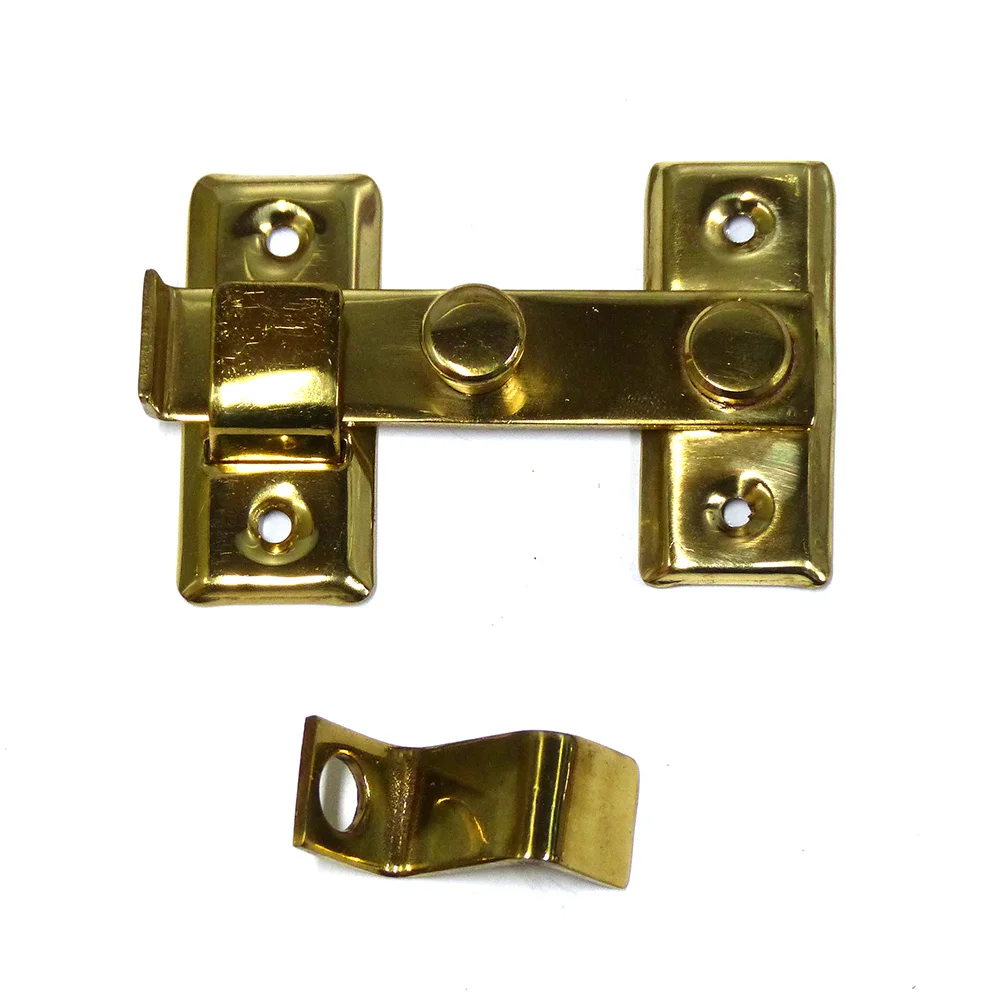 Tranqueta Aldrava Reversivel 8cm Lat&atilde;o Polido Edm