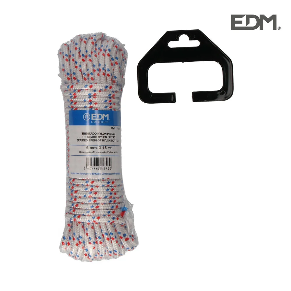 Pele Tren&ccedil;ada Nylon 15mts Branco Pintas