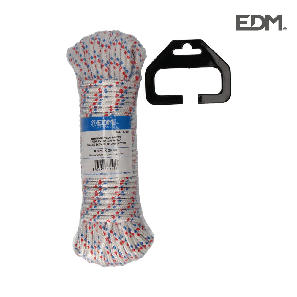 Pele Tren&ccedil;ada Nylon 25mts Branco Pintas