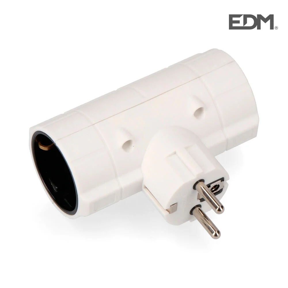 Ficha Dupla Econ&oacute;mica T/Tl 16a 250v 4,8mm (Embalada) Edm