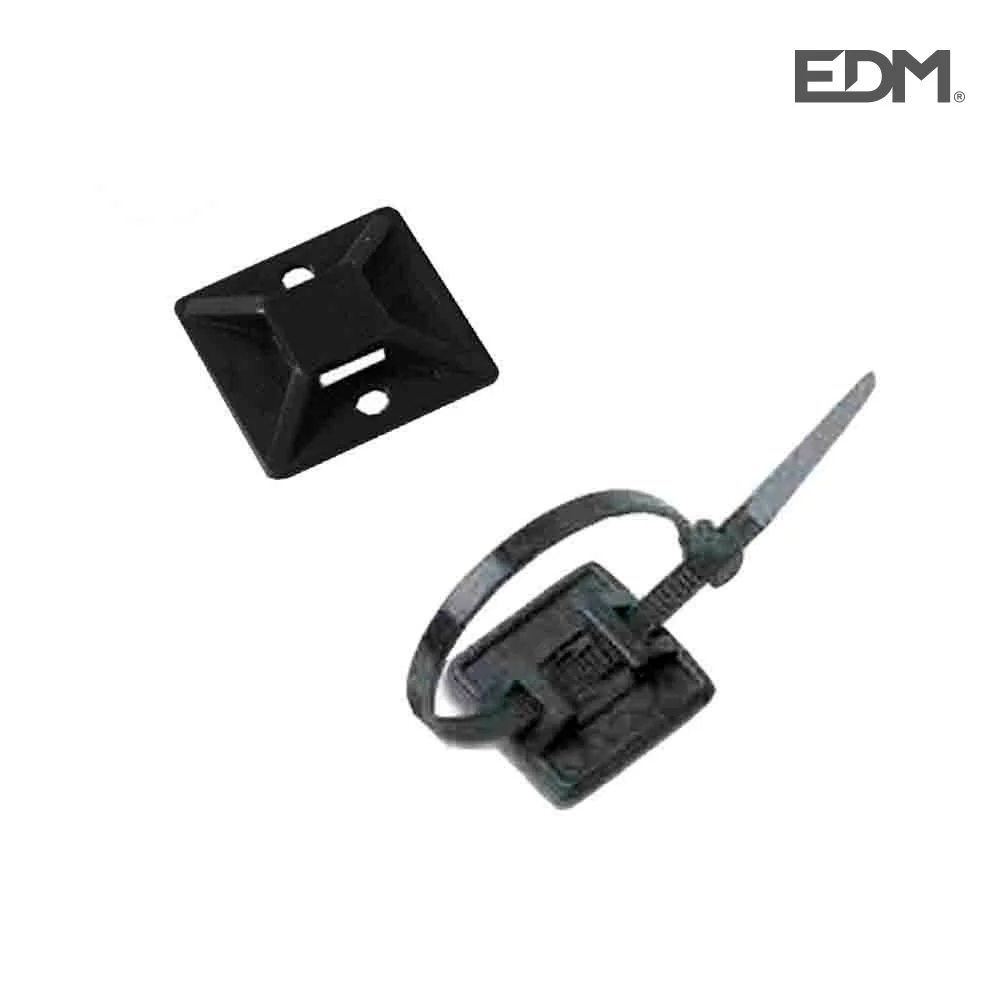 Base de Fixa&ccedil;ao Adesiva para Abra&ccedil;adeira Preta (Blister 25 Unid.)