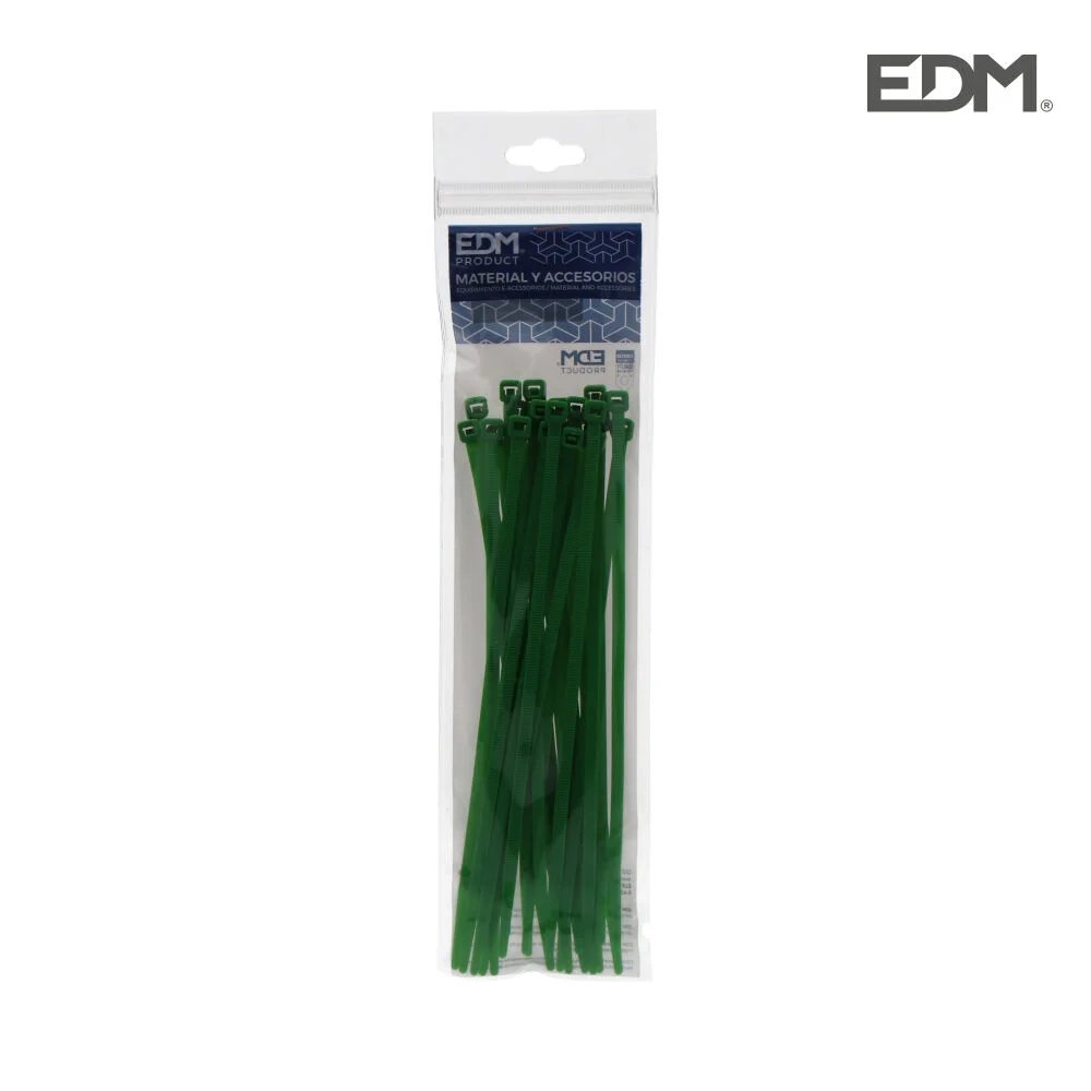 Abra&ccedil;adeiras Verdes 300x4,8mm Saco 25 Unidades Ed.