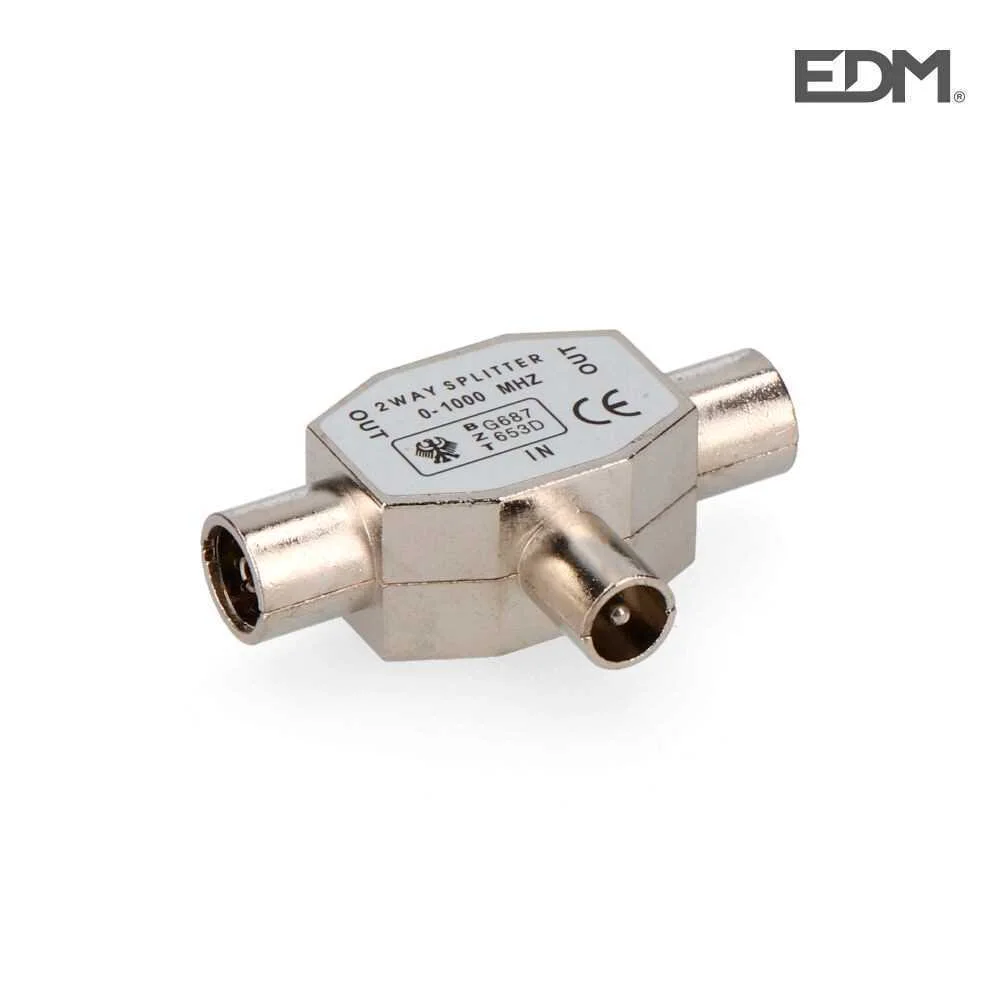 Ficha Tripla Tv 1 Macho + 2 Femeas Metalico Extra Edm Embalado