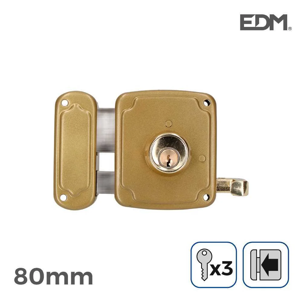 Fechadura Esquerda 80mm 3 Chaves Incluidas