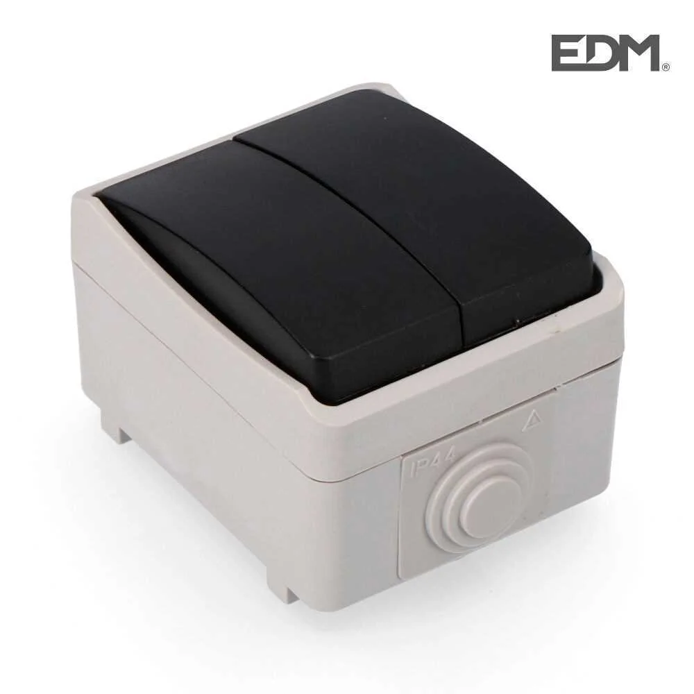 Comutador Duplo Estanque Econ&oacute;mico Ip44 (Retractilado) 16a 250v Solera