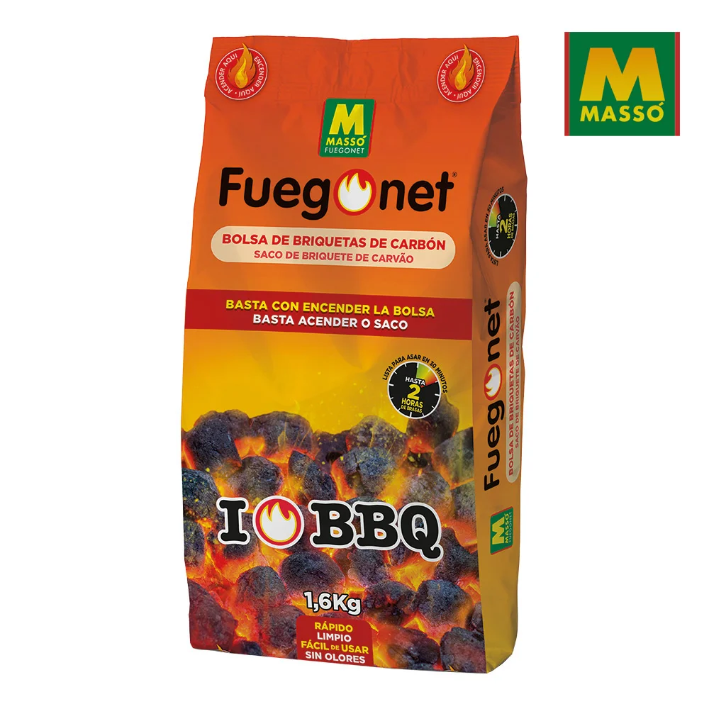 Saco de Carv&atilde;o Instant&acirc;neo 1,5kg Fuegonet Mass&oacute;