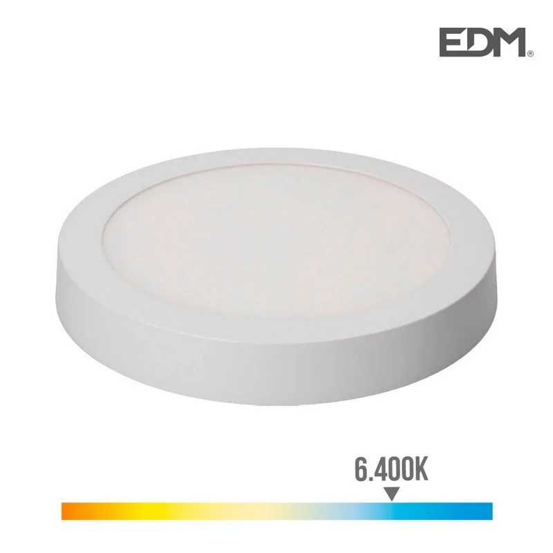 Downlight LED Superf&iacute;cie Redondo 20w 1500lm 6400k Luz Fria &Oslash;22,5x4cm Branco Edm