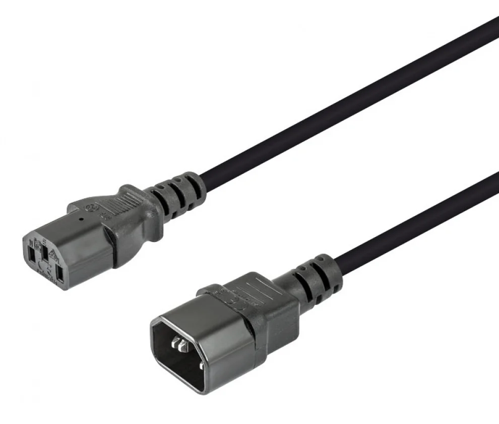 Prolongador de Red Macho-Hembra Iec C13 a Iec C14.