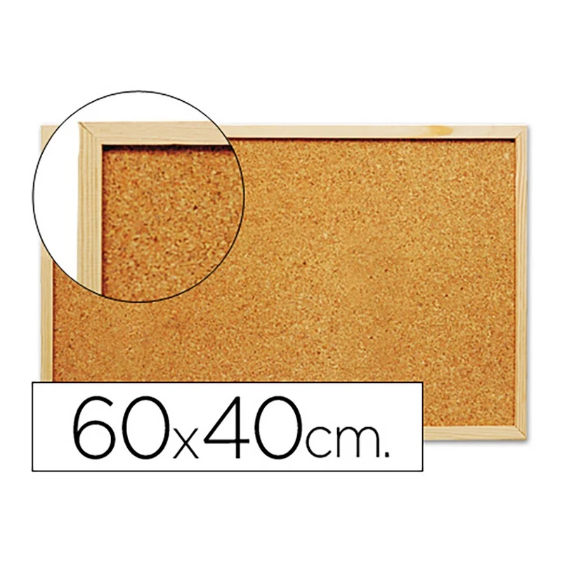 Quadro de Corti&ccedil;a Q-Connect 60x40cm com Moldura de Madeira