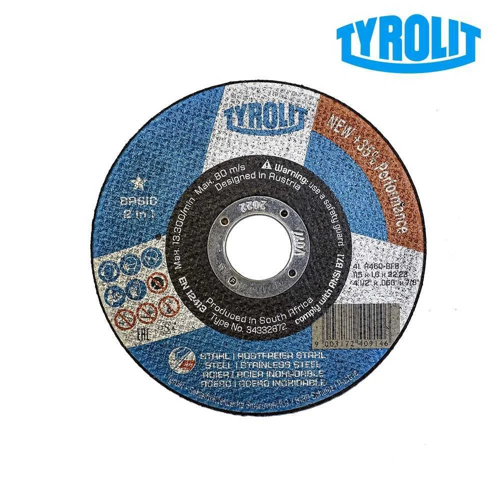 Disco de Corte Plano 41c &Oslash;115x1,6x22,23 A46q-Bfb Tyrolit