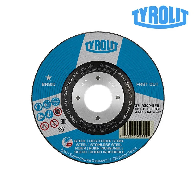 Disco de Desbaste 27c 115x6x22,23 A30p-Bfb. Tyrol.