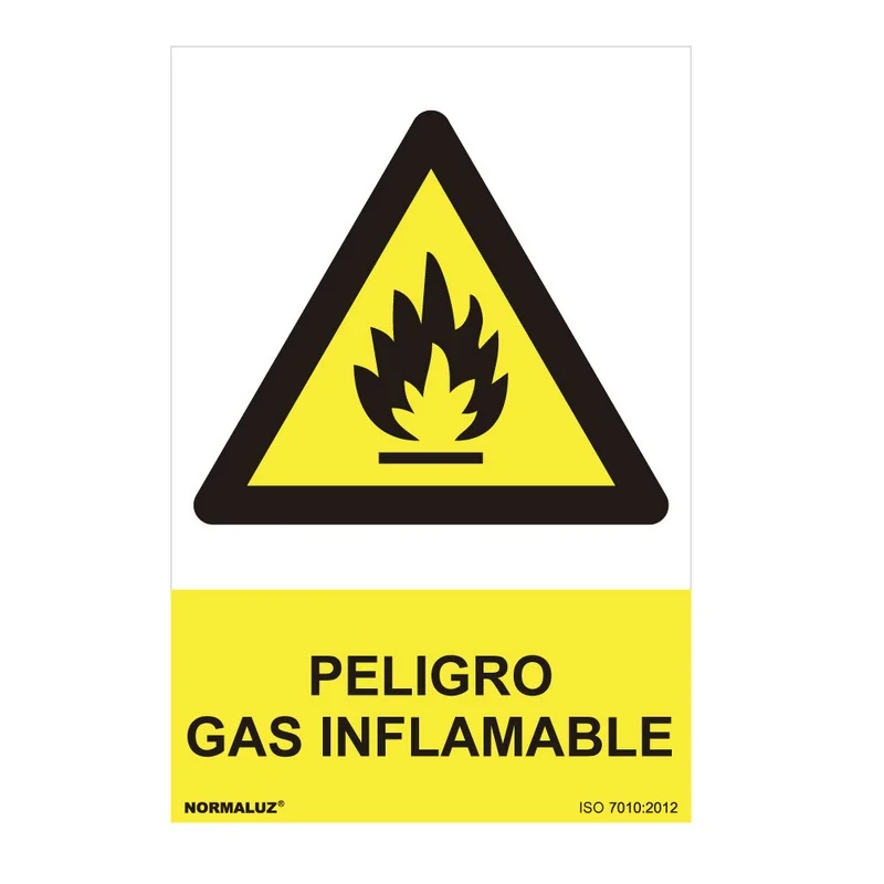 Sinal Perigo 'perigo G&aacute;s Inflam&aacute;vel' (Pvc 0.7mm) 3
