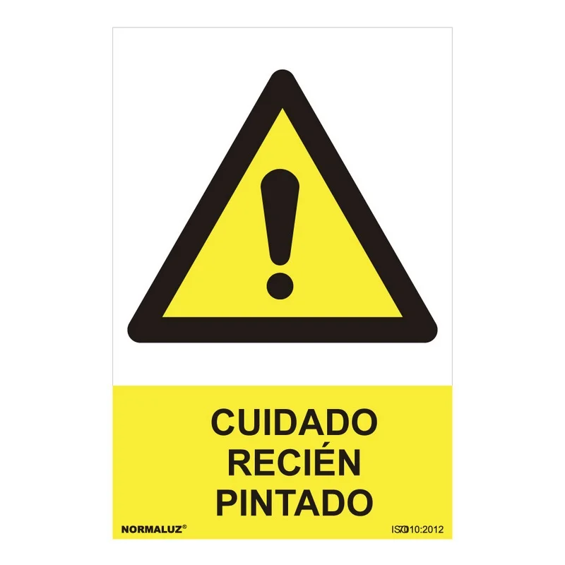Sinal Perigo 'cuidado, Rec&eacute;m Pintado' (Pvc 0.7mm)