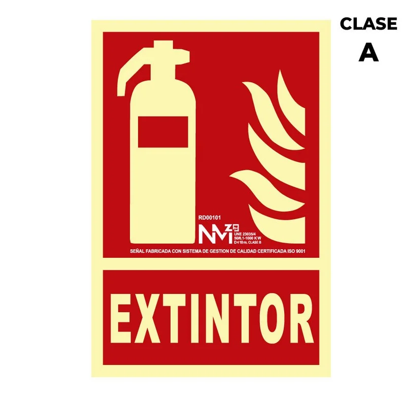 Sinal de Extin&ccedil;&atilde;o Extintor Classe a (Pcv 1mm) 2.