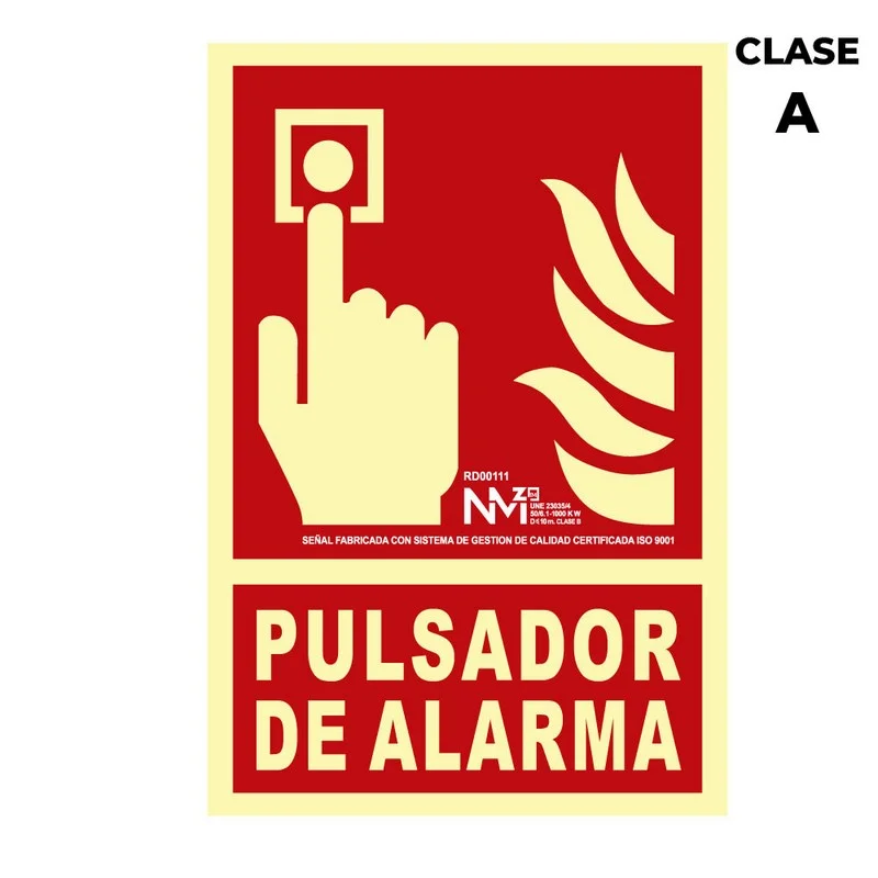 Sinal de Extin&ccedil;&atilde;o Bot&atilde;o de Alarme Classe a