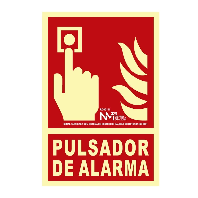 Sinal de Extin&ccedil;&atilde;o Bot&atilde;o de Alarme Classe B (Pvc.