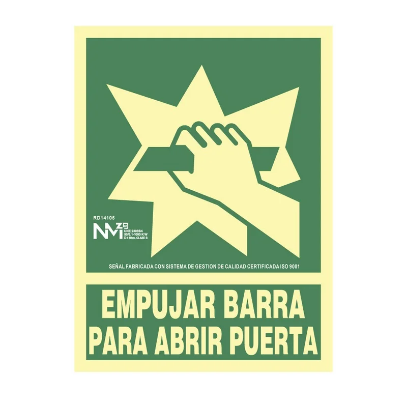 Sinal de Evacua&ccedil;&atilde;o Empurrar Barra para Abrir Porta
