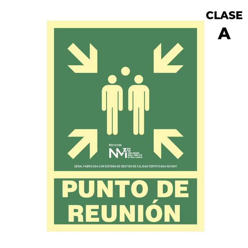 Sinal de Evacua&ccedil;&atilde;o Ponto de Reuni&atilde;o Classe a