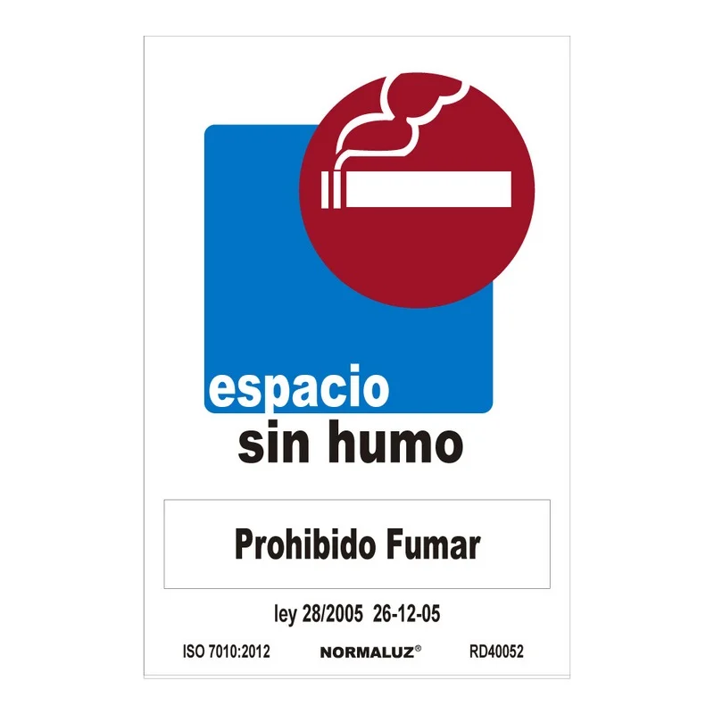 Sinal Proibido 'espa&ccedil;o Sem Fumo' (Pvc 0.7mm) 30x40