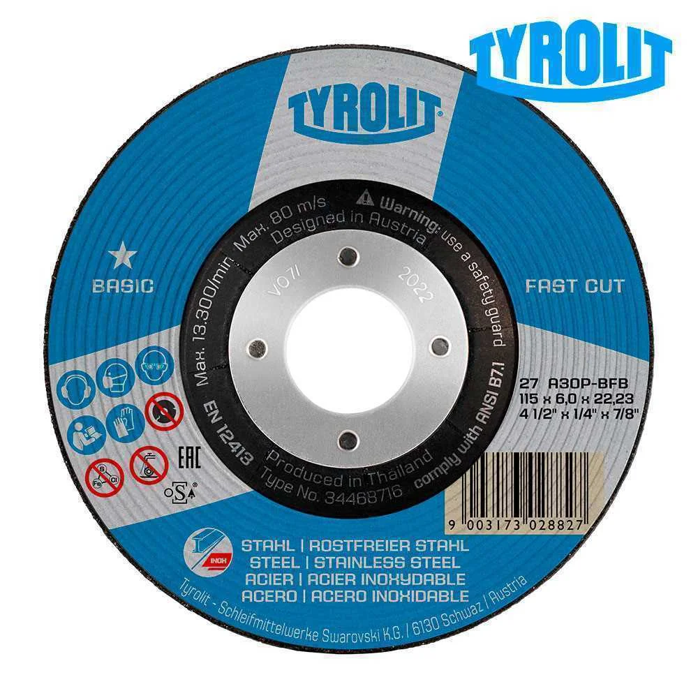 Disco de Desbaste 27c &Oslash;125x6x22,23 A30p-Bfb Tyrolit