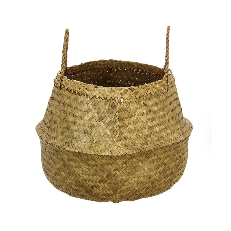Cesta de Vime Natural Dobr&aacute;vel 43.5x29cm