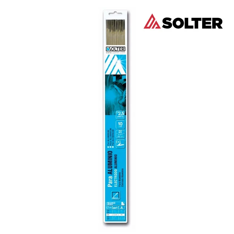 El&eacute;trodo para Alum&iacute;nio 2,5mm Bl&iacute;ster 10un Solter
