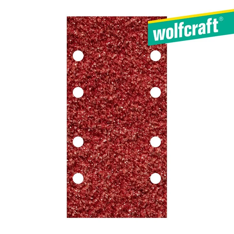 Conjunto de 10 Folhas de Lixas Adesivas Corindo de Gr&atilde;o 80 de 93x185mm 1767000 Wolfcraft