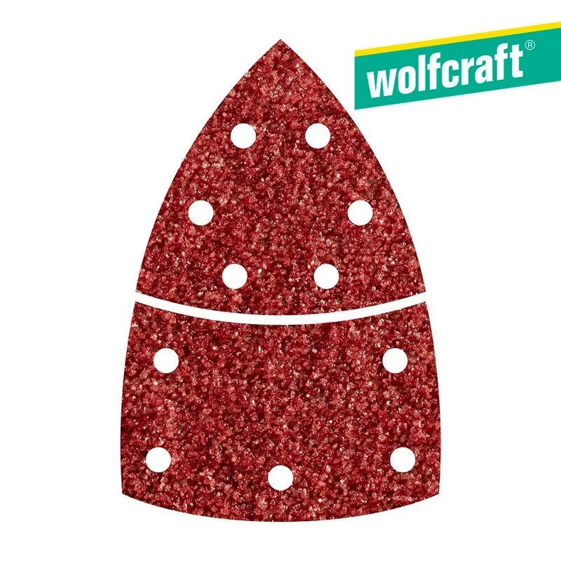 Pack 10 Lixas Abrasivas Adesivas, 2 Pe&ccedil;as para Madeira/Metal Grao 80 1813000 Wolfcraft