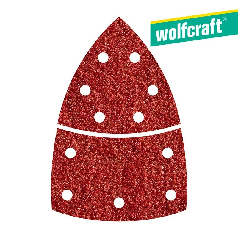 Pack 10 Lixas Abrasivas Adesivas, 2 Pe&ccedil;as para Madeira/Metal Grao 120 1814000 Wolfcraft
