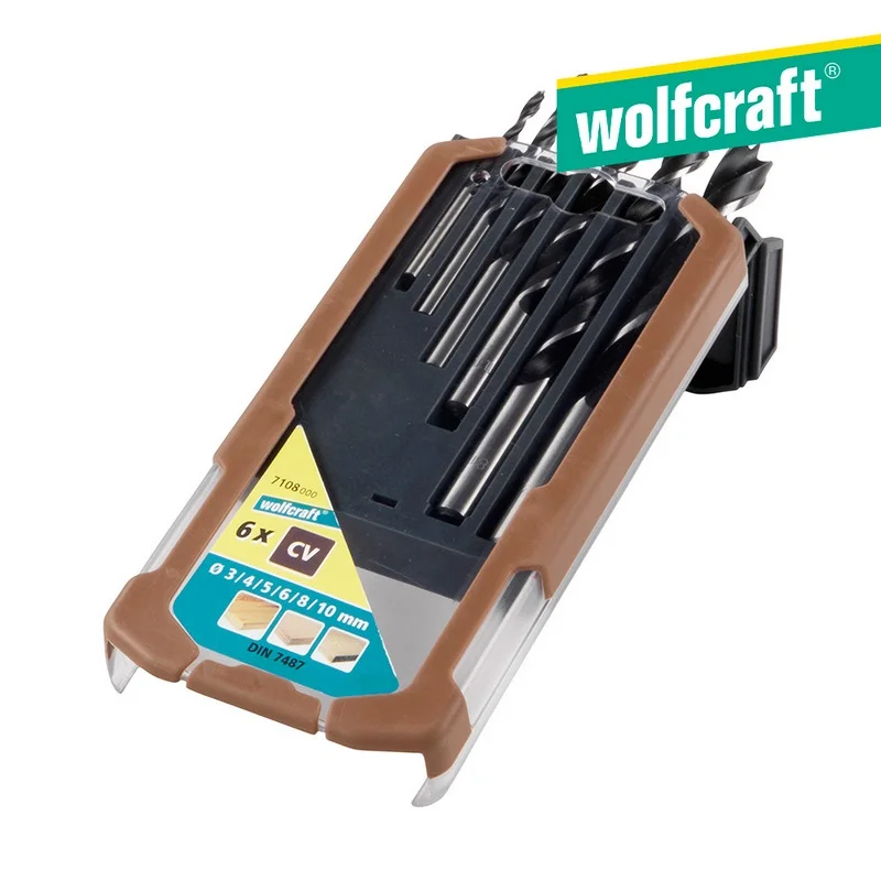 Pack 6 Brocas Espiral para Madeira 7108000 Wolfcraft