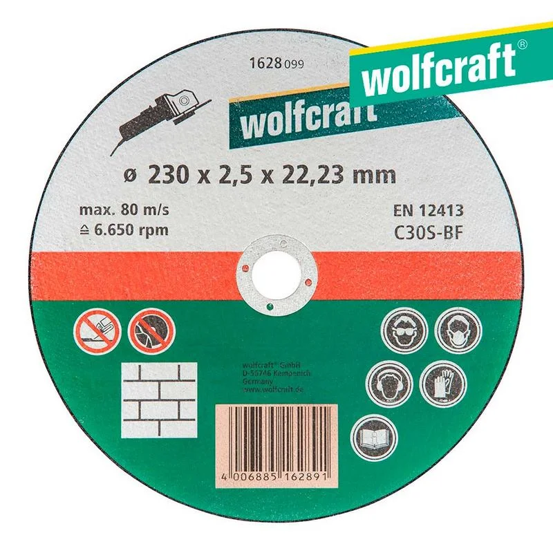 Disco de Corte para Metal&oslash;230x2,5x22,23mm. 1628099 Wolfcraft