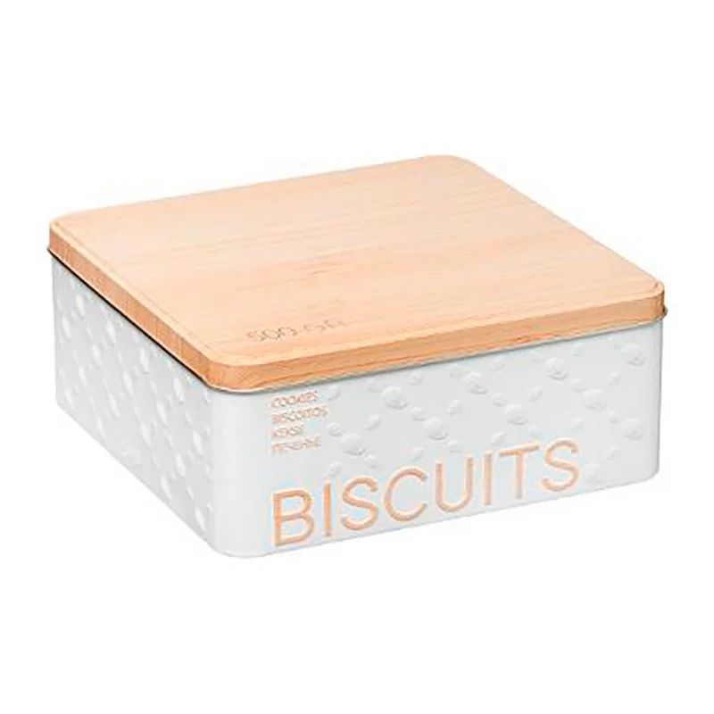 Caixa Metalica para Bolachas 500g. Modelo Scandi Nature