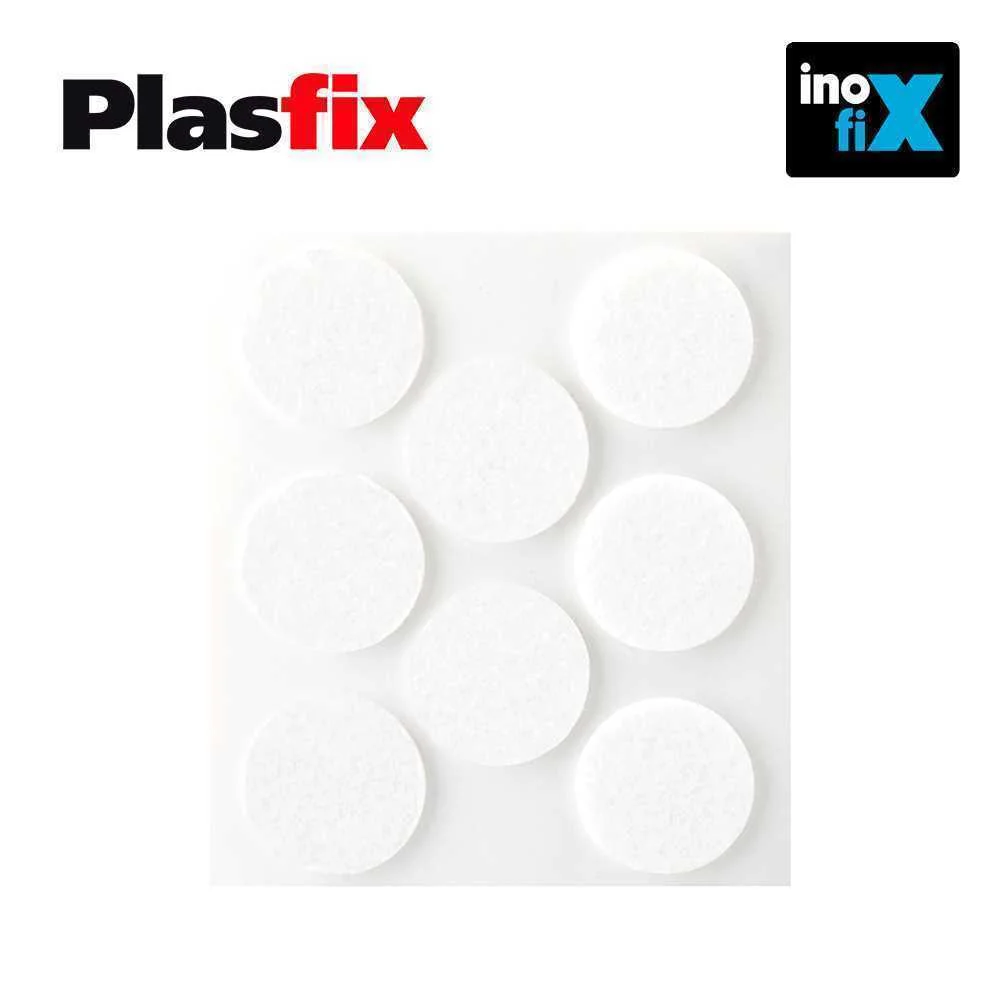 Pack 8 Feltros Adesivos Sinteticos Brancos, &Oslash;27mm Plasfix Inofix