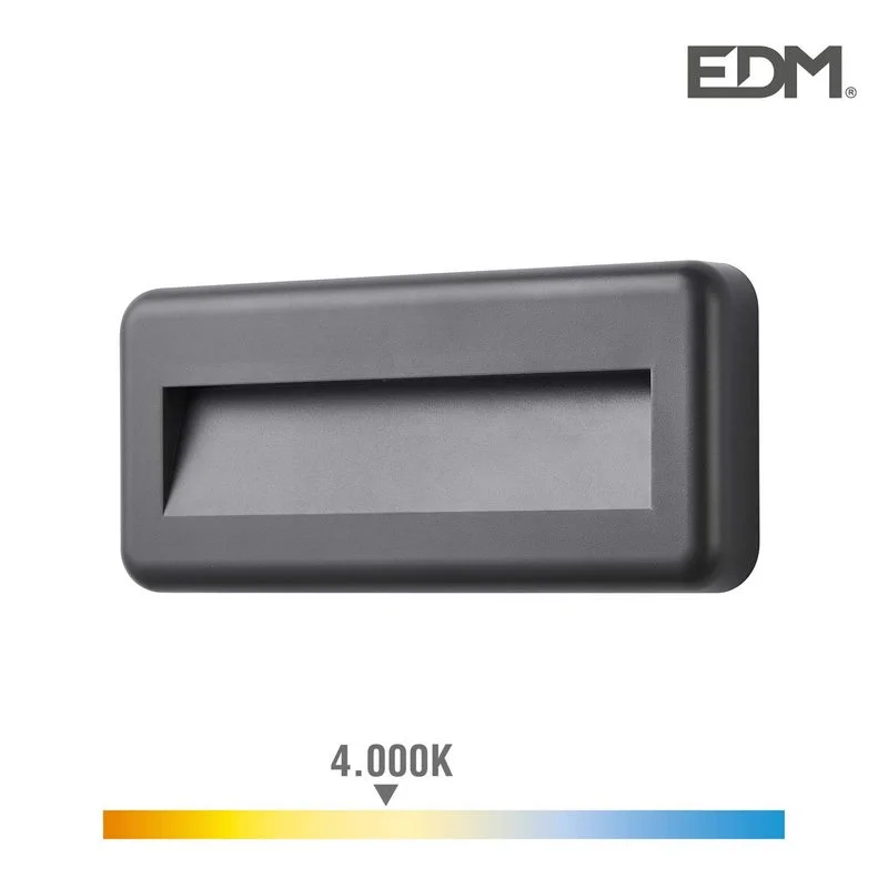Candeeiro de Parede LED 6w 150lm 4000k Luz Dia Ip65 Ret&acirc;ngular Edm