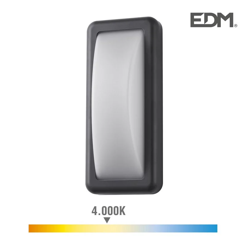 Candeeiro de Parede LED 6w 450lm 4000k Luz Dia Ip65 Ret&acirc;ngular Edm