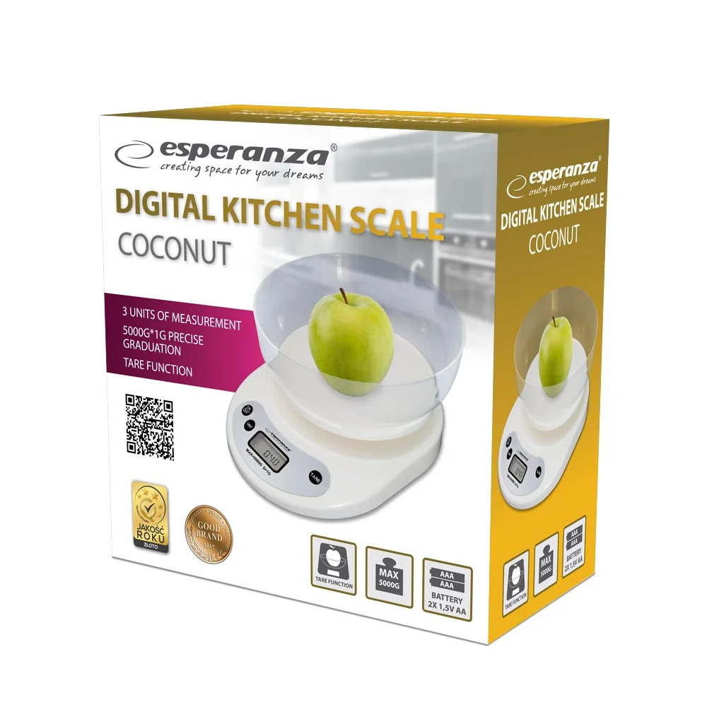 Esperanza Kitchen Scale With Bowl Coconut