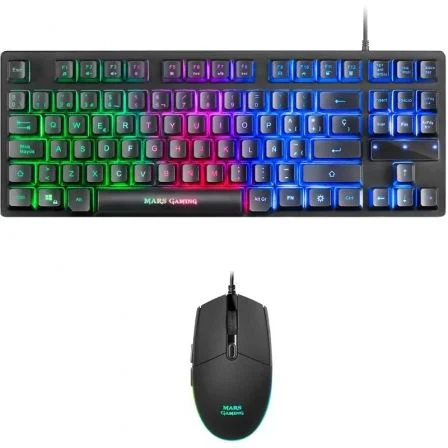 Teclado e Rato para V&iacute;deojogos Mars Gaming Mcptkles 3200 Dpi RGB Preto (Espanhol) 