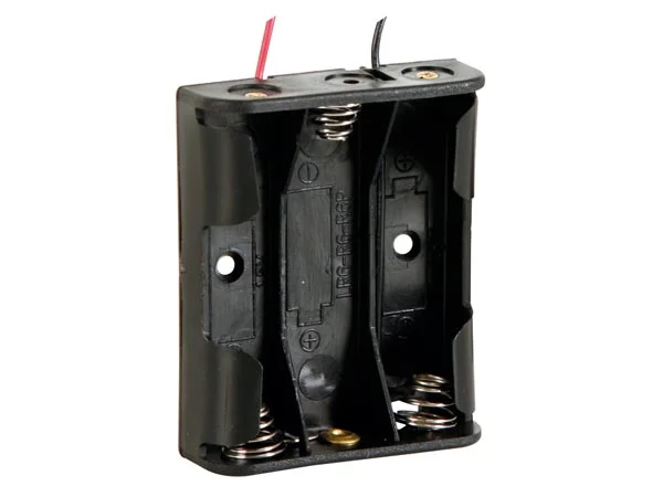 Battery Holder For 3 X AA Cells (With Leads)