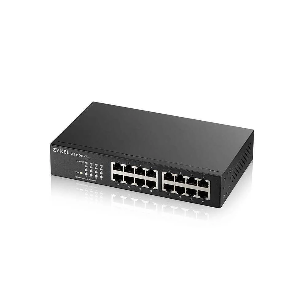 Switch Unmanaged 16 Portas Gigabit Ethernet 10/100/1000 - Zyxel