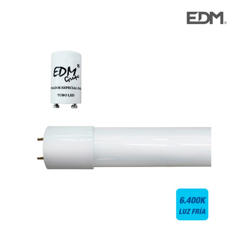 Tubo LED T8 18w 2000lm 6500k Luz Fria (Eq.36w) &Oslash;2,6x120cm Edm