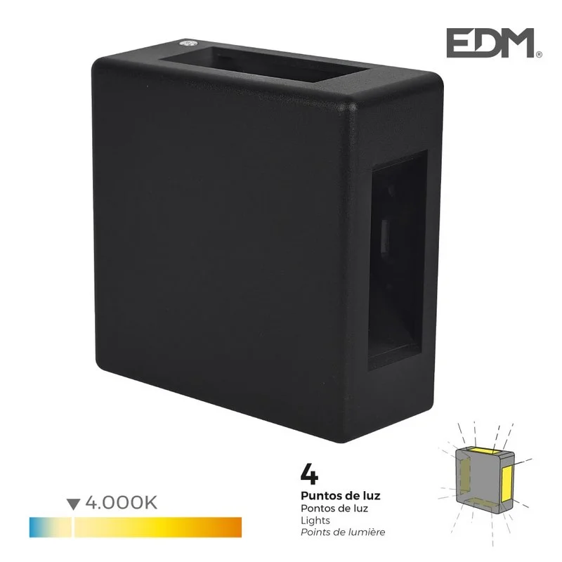 Aplique Led 6w 130lm 4.000k Luz Dia Quadrado