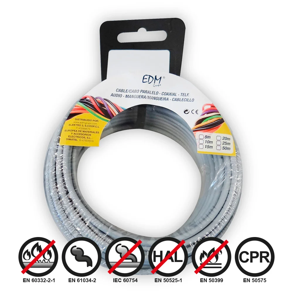 Rolo de Cabo Flex&iacute;vel 2,5mm Cinzento Livre de Halog&eacute;neos 10m