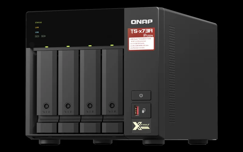 Nas Ts-473a 4 Bay Tower Ethernet Lan Amd Ryzen Embedded V1500b 8gb Ddr4 Preto - Qnap