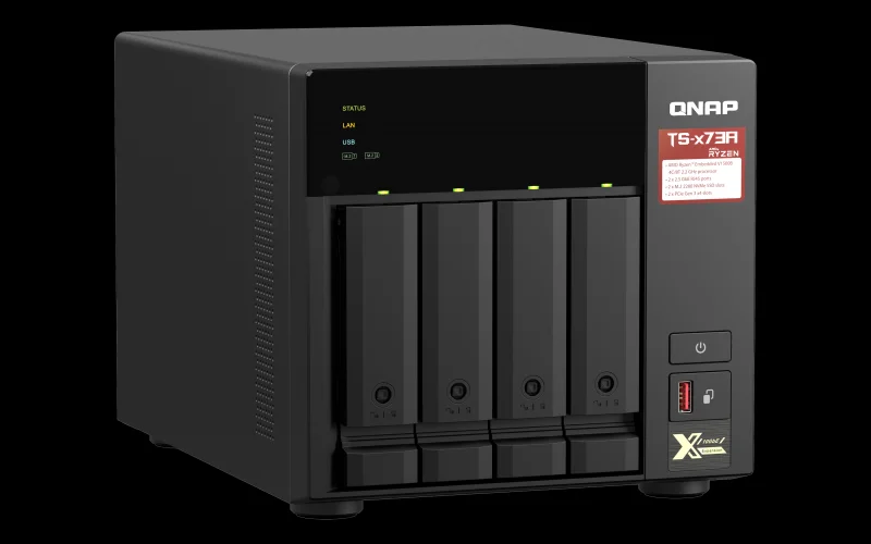 Nas Ts-473a 4 Bay Tower Ethernet Lan Amd Ryzen Embedded V1500b 8gb Ddr4 Preto - Qnap