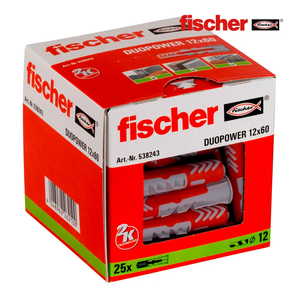 Buchas Duo Power Fischer 12x60 - Pack 25 Unidades