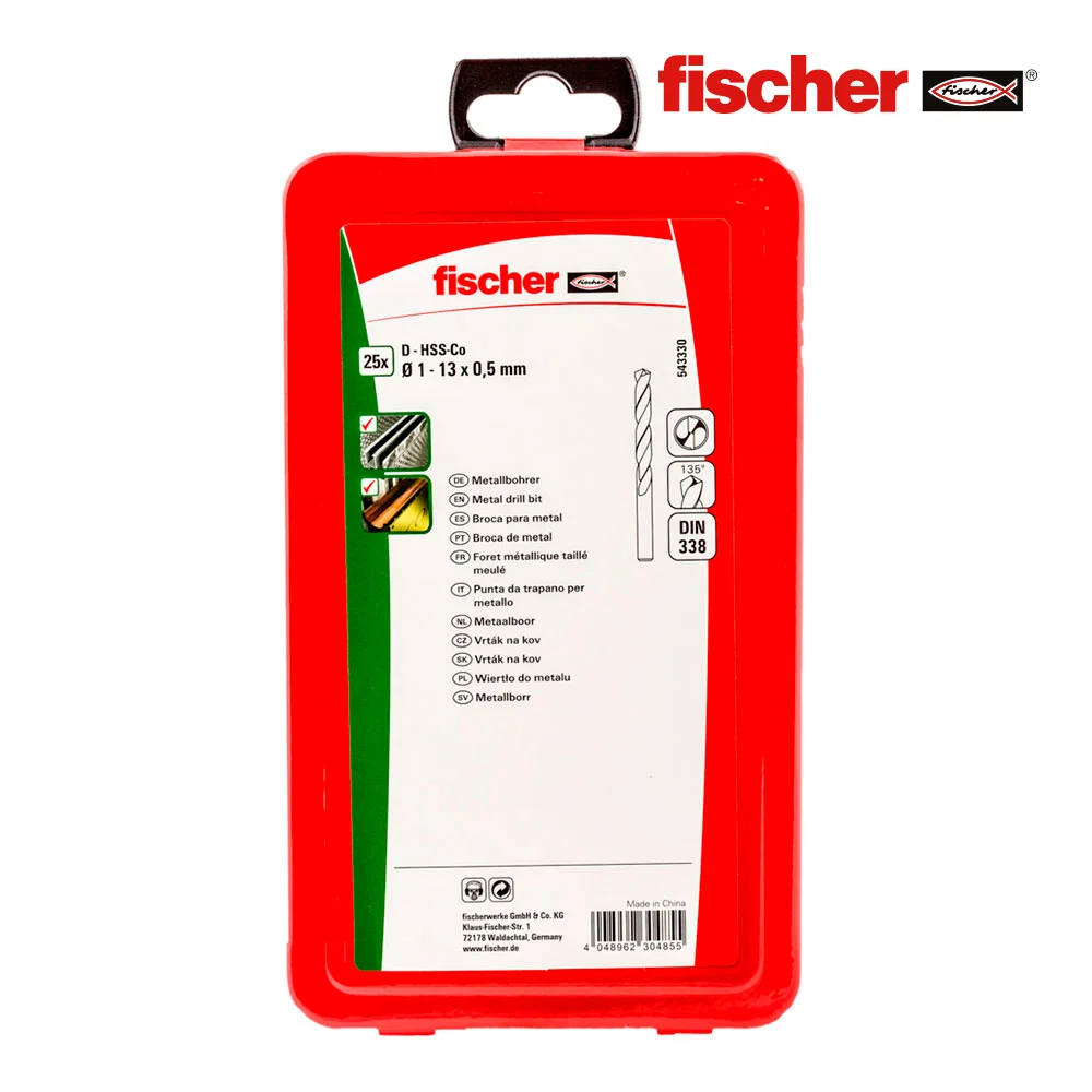 Brocas Metal Hss-co Din338 1-13mm - 25 Unidades