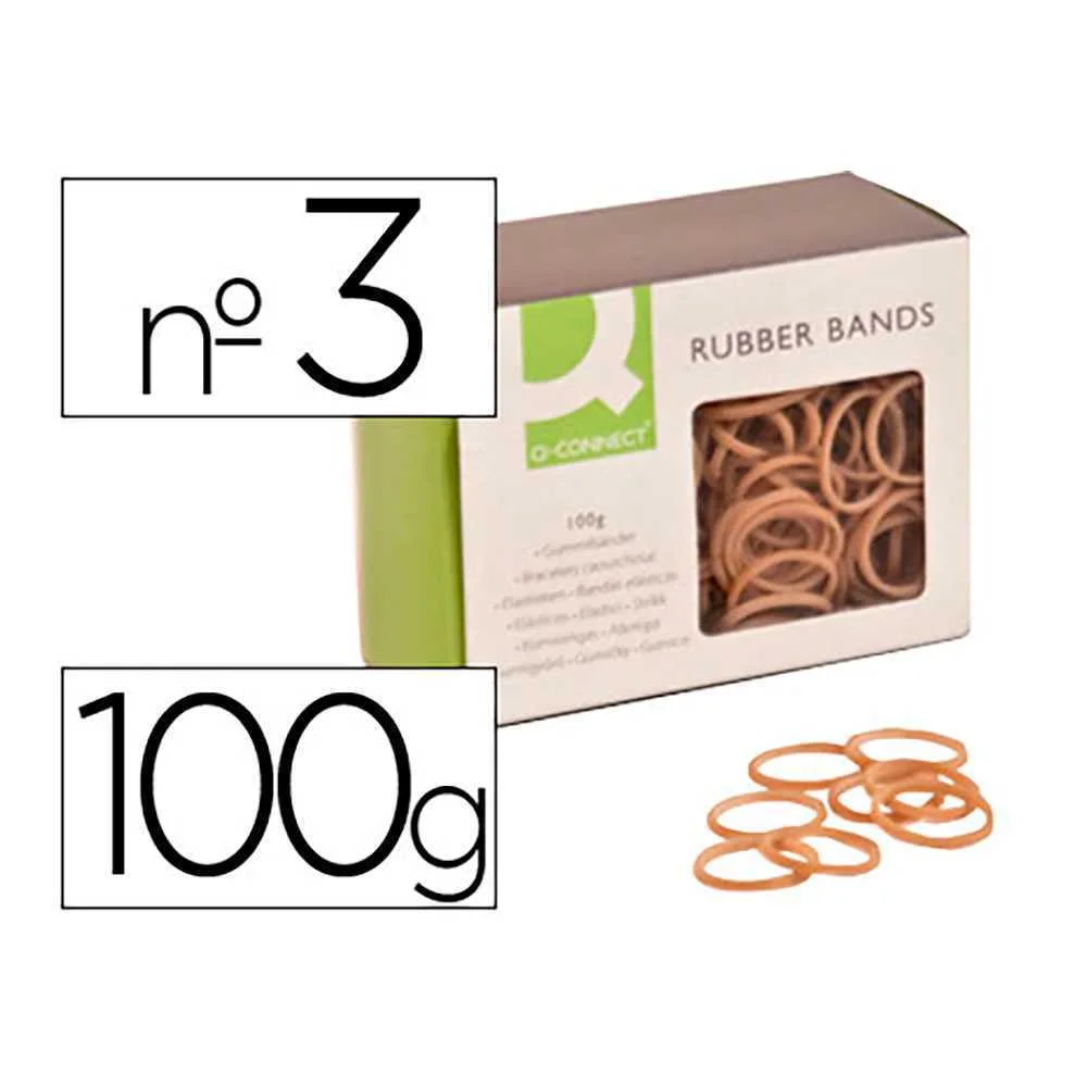 El&aacute;sticos Q-Connect 100g. N&deg;3 30x2mm