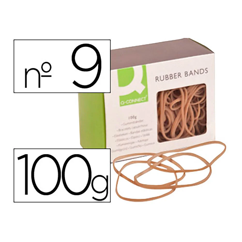 El&aacute;sticos Q-Connect 100g. N&deg;9 90x2mm