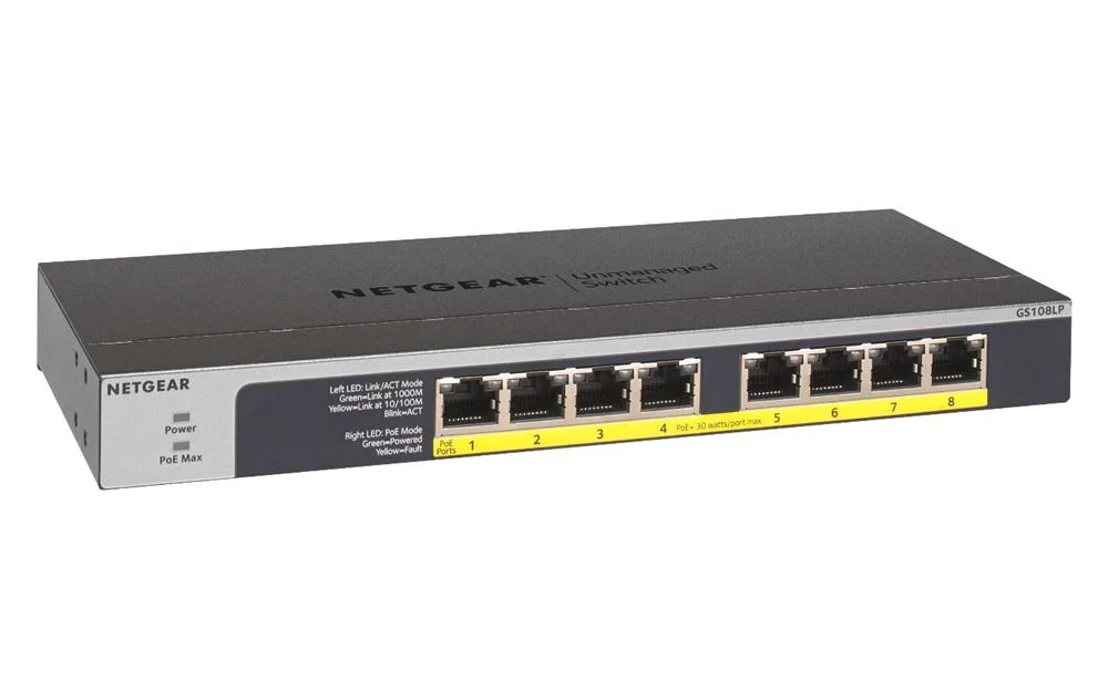 Netgear Gs108lp, N&atilde;o-Gerido, Gigabit Ethernet (10.