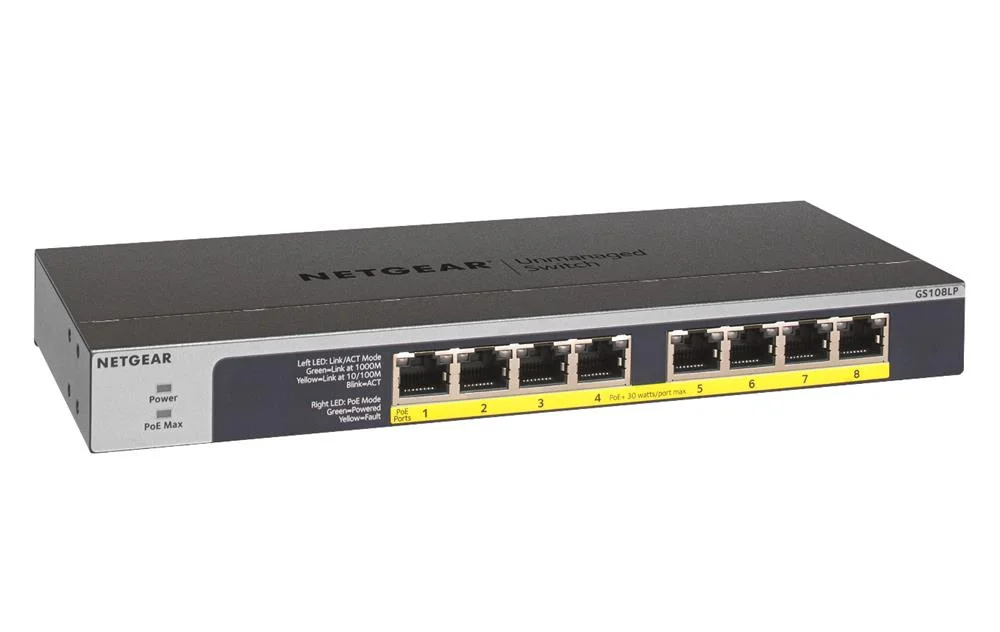 Netgear Gs108lp, N&atilde;o-Gerido, Gigabit Ethernet (10.